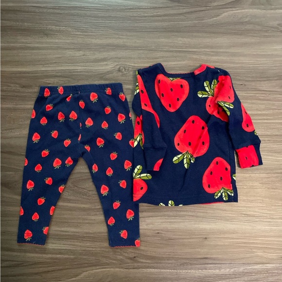 Carter's Red and Blue Strawberry Pajama Set size 6M - Picture 2 of 3